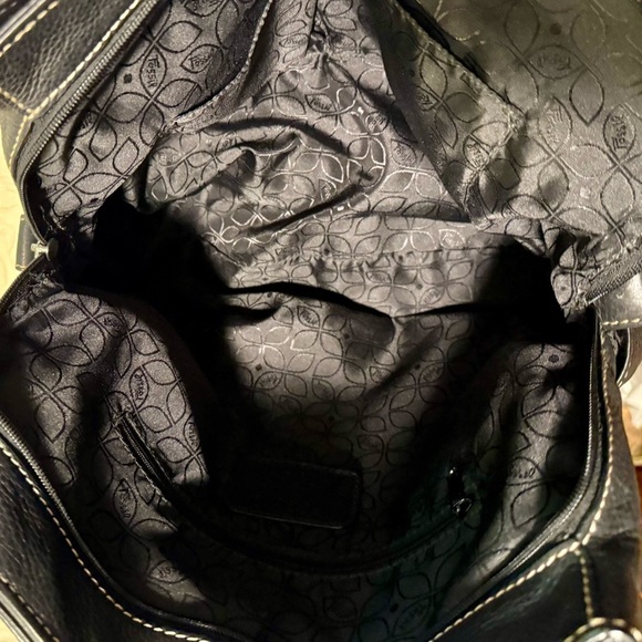 Gently Used Fossil Black Leather Tote Bag - Picture 4 of 10